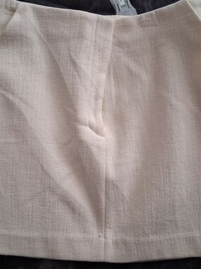 Express Cream Satin-Look Skirt